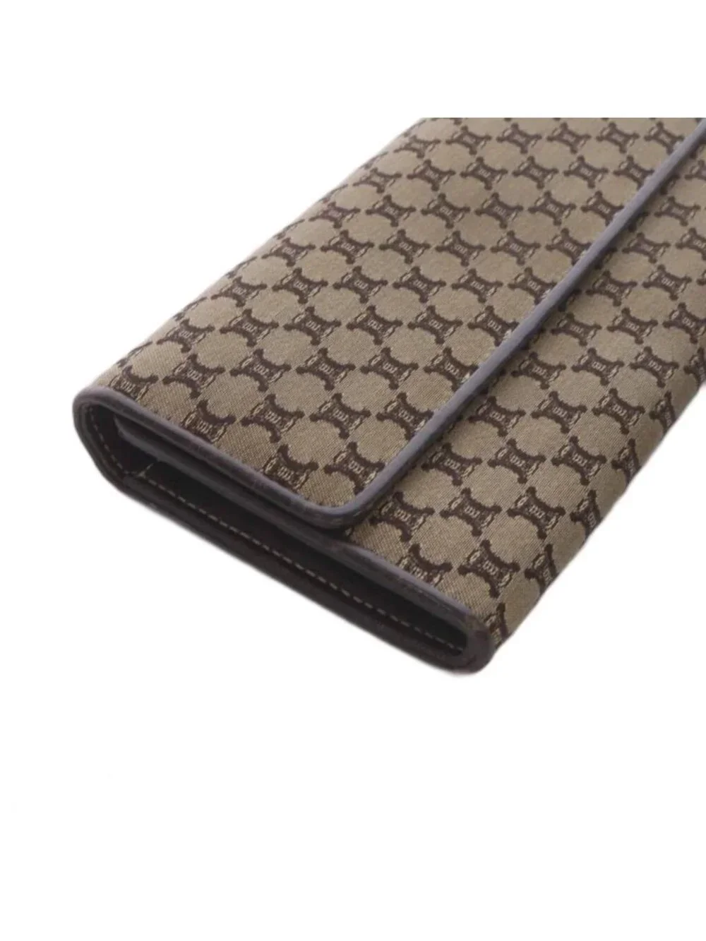 Celine Wallet Bifold Macadam Pattern Canvas Beige